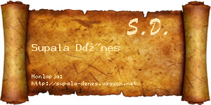 Supala Dénes névjegykártya